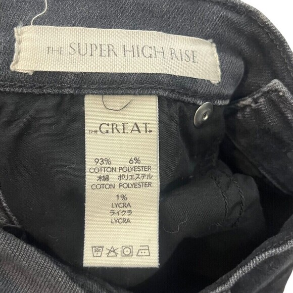 THE GREAT. The Super High Rise Jeans Women’s Size 25 Black Washed Skinny Fit - Picture 12 of 12